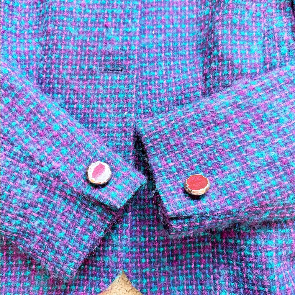 Vintage 70’s Pendleton Blue-Purple Tweed Suit Set sz 6 - Picture 10 of 10